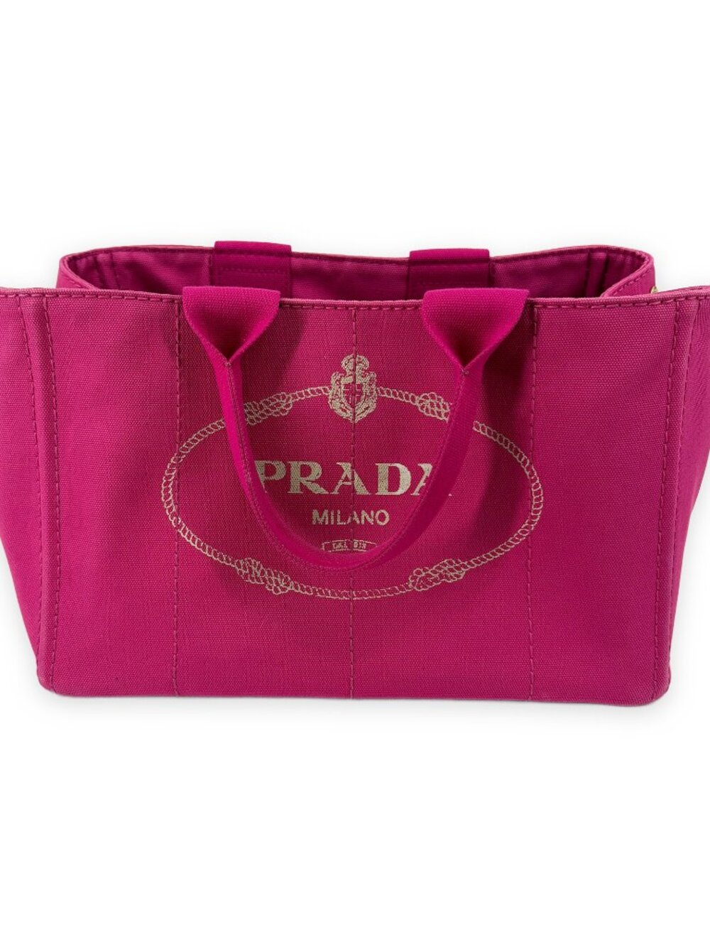 Prada Canapa Logo Canvas Tote Bag Fuchsia Pink